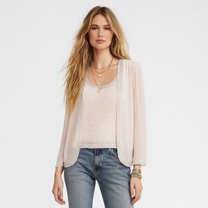 Vintage Fairy Top Set 10 Pale Pink Beaded Sheer Open Blouse & Tank Drapers